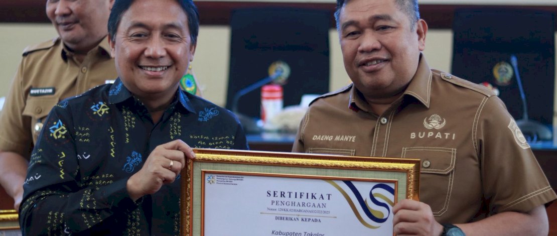 Pemerintah Kabupaten Takalar kembali meraih prestasi membanggakan dengan diraihnya Penghargaan Capaian Angka Penurunan Stunting Paling Besar Kedua Tahun 2024 di Sulawesi Selatan dari Menteri Kependudukan Dan Pembangunan Keluarga, Selasa, 16 Desember 2025.