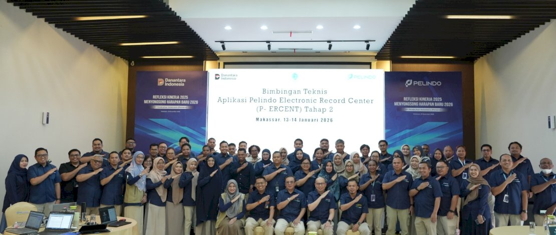 Bimbingan Teknis Aplikasi Pelindo Electronic Record Center (P-ERCENT) Tahap 2 yang dilaksanakan selama dua hari, Selasa dan Rabu (13&ndash;14 Januari 2026), bertempat di Ruang Rapat AKHLAK Lantai 7 Kantor Pelindo Regional 4, Makassar.