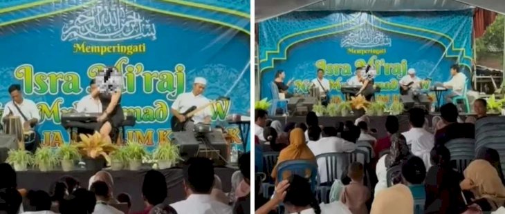 Viral! Video Biduan Berbaju Seksi Joget di Panggung Peringatan Isra' Mi'raj