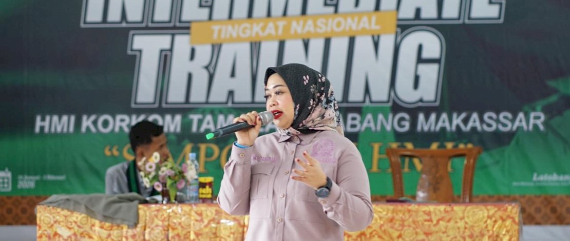 Anggota DPRD Kota Makassar dari Fraksi PDI Perjuangan, Andi Tenri Uji Idris, hadir sebagai narasumber utama dalam perhelatan Intermediate Training (LK II) HMI Koordinator Komisariat (Korkom) Tamalate Cabang Makassar.