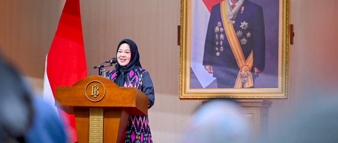 Wakil Gubernur Sulsel, Fatmawati Rusdi, menghadiri Peluncuran Laporan Perekonomian Indonesia (LPI) Tahun 2025.