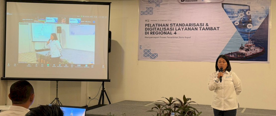 PT Pelabuhan Indonesia (Persero) Regional 4 menggelar Pelatihan Standardisasi dan Digitalisasi Layanan Tambat sebagai bagian dari komitmen berkelanjutan dalam meningkatkan kualitas layanan kepelabuhanan, Selasa, 2 Februari 2026. 
