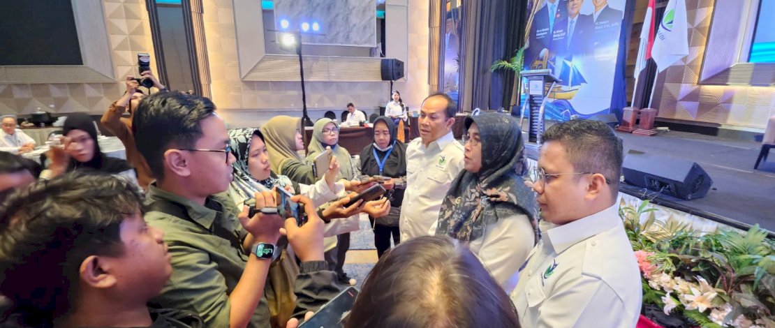 Plh Deputi Bidang Sistem dan Tata Kelola BGN, Ermiati Sofi Yessi, di sela pelantikan pengurus Dewan Pimpinan Wilayah (DPW) Gabungan Pengusaha Makan Bergizi Gratis (Gapembi) Sulawesi Selatan, yang dilaksanakan di Hotel Claro Makassar, Senin, 9 Februari 2026.
