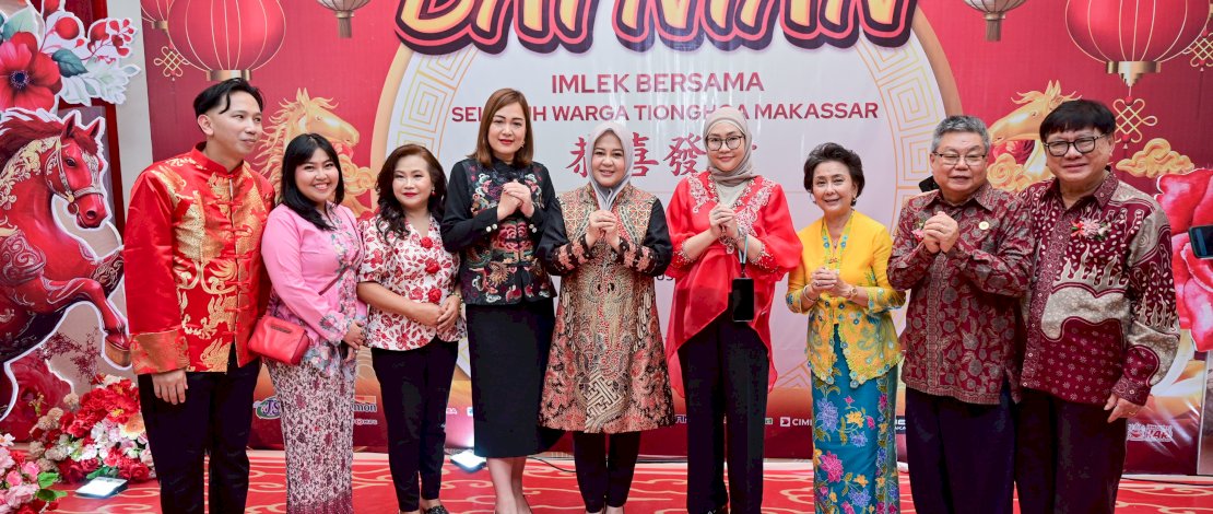 Wakil Gubernur Sulawesi Selatan, Fatmawati Rusdi, menghadiri perayaan Tahun Baru Imlek 2026 yang diinisiasi oleh 22 organisasi warga Tionghoa di Kota Makassar, Rabu, 18 Februari 2026