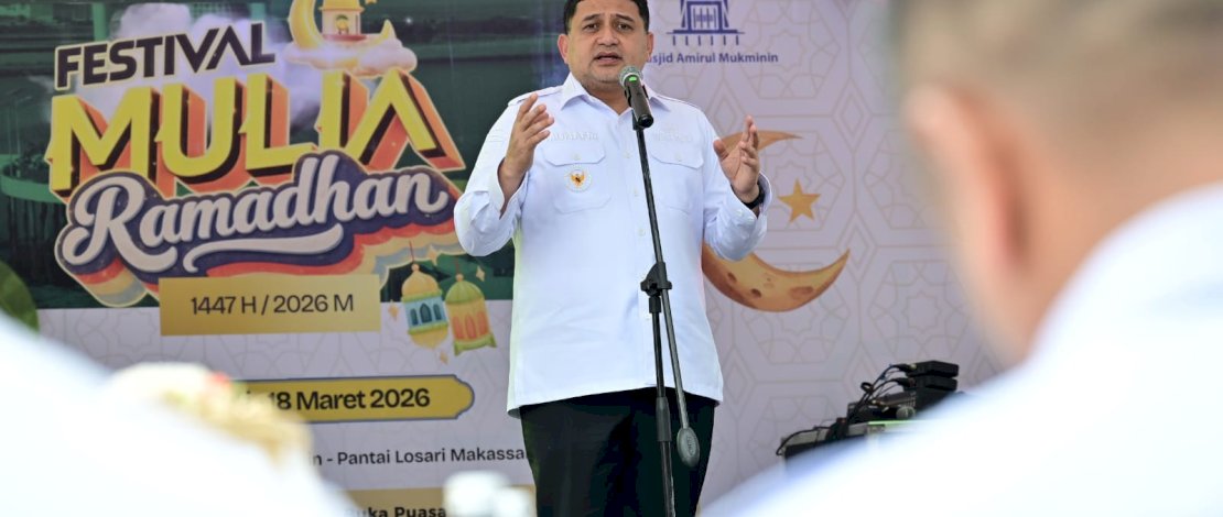 Wali Kota Makassar, Munafri Arifuddin. Turut hadir dalam kegiatan Festival Mulia Ramadan yang dilaksanakan oleh Pengurus Masjid Amirul Mukminin Pantai Losari.