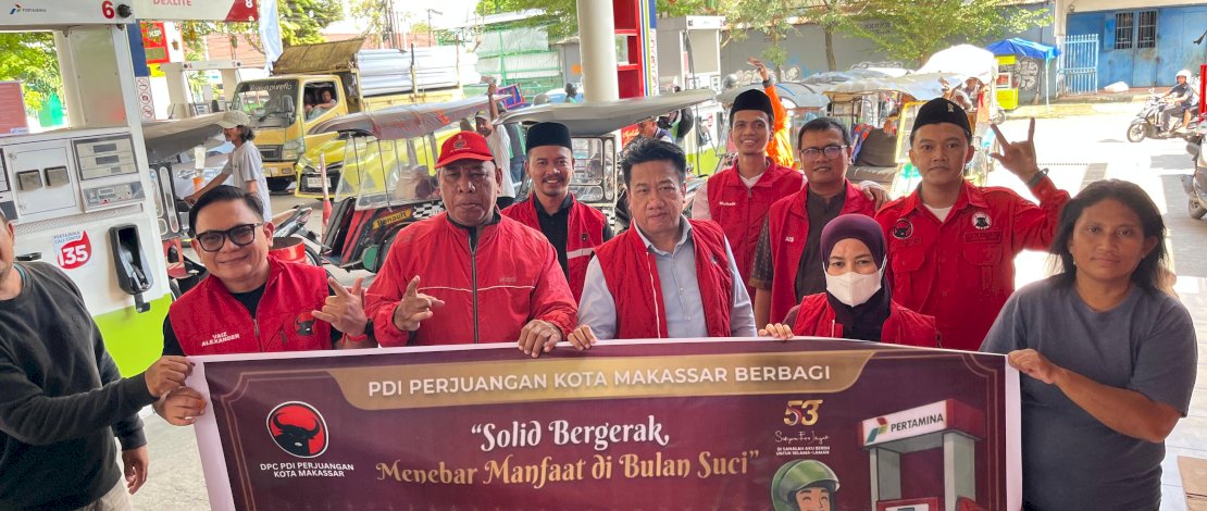 Amaliyah Ramadan, PDI Perjuangan Makassar Hadir Bantu Ojol dan Bentor Lewat Voucher BBM Gratis 