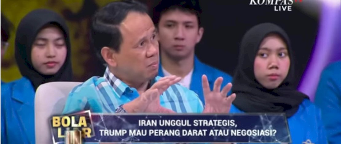 Mahfuz Sidik dalam acara diskusi Bola Liar Kompas TV dengan tema &lsquo;Iran Unggul Strategis, Trump Mau Invasi Darat atau Negosiasi?&rsquo;  di Jakarta, Jumat malam, 27 Maret 2026.
