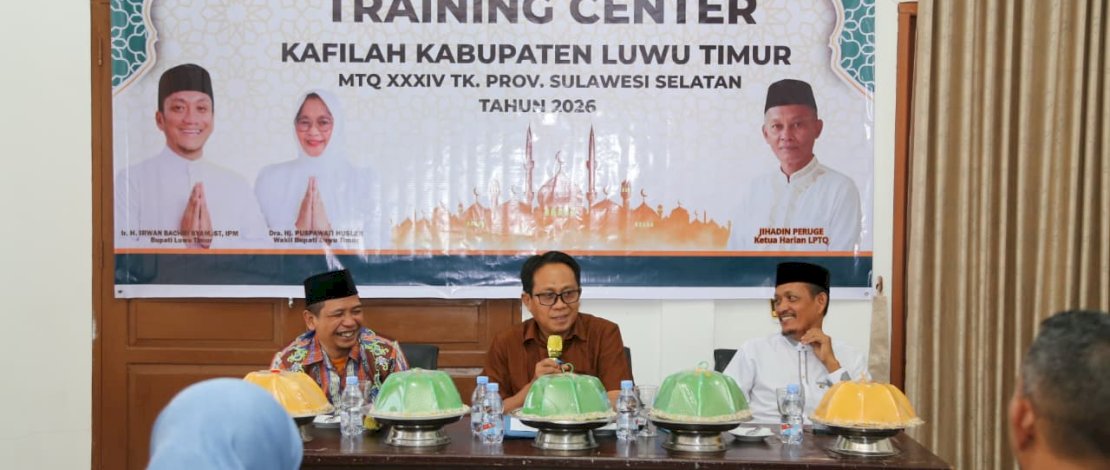 Sekretaris Daerah Kabupaten Luwu Timur, Dr Ramadhan Pirade mewakili Bupati membuka kegiatan Training Center (TC) Kafilah Kabupaten Luwu Timur yang akan mengikuti seleksi Musabaqah Tilawatil Qur'an (MTQ) XXXIV tingkat Provinsi Sulawesi Selatan Tahun 2026.