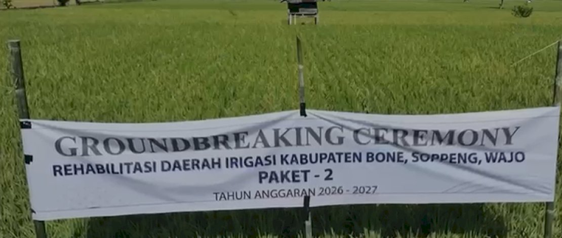 Perkuat Jaringan Irigasi, Gubernur Sulsel Groundbreaking Program MYP Irigasi di Soppeng-Bone-Wajo