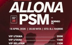 Harga Tiket PSM Makassar vs Borneo FC Resmi Dirilis, Mulai Rp35 Ribu