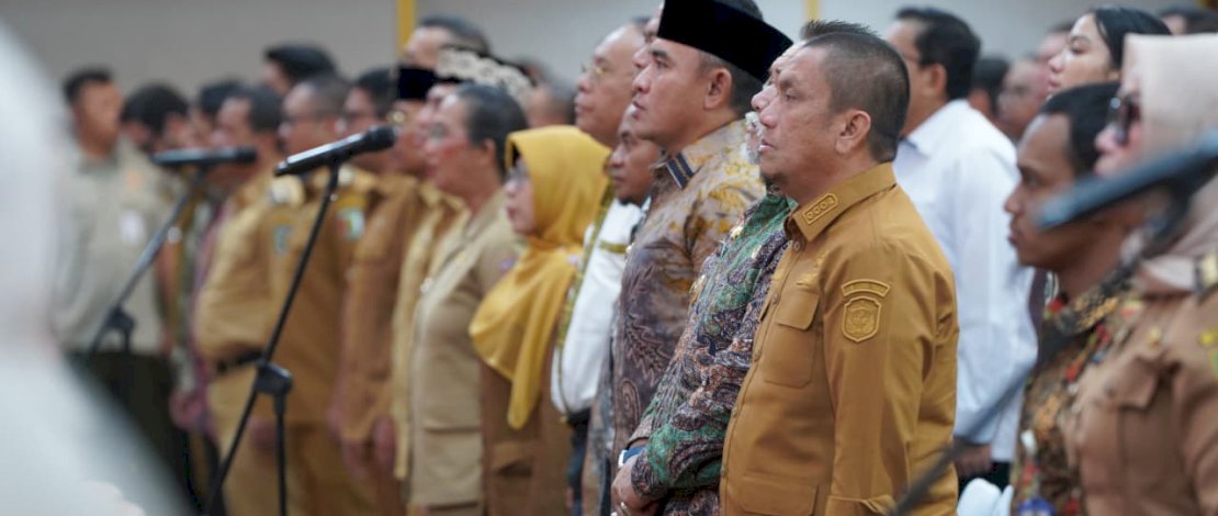Bupati Luwu Timur, Irwan Bachri Syam, menghadiri Rapat Koordinasi Nasional (Rakornas) Mitigasi Kekeringan Lahan Pertanian, yang digelar Kementerian Pertanian Republik Indonesia, di Jakarta Selatan, Senin, 20 April 2026.