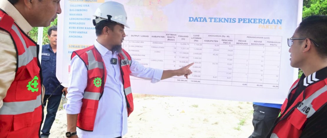 Gubernur Sulawesi Selatan, Andi Sudirman Sulaiman bersama Bupati Luwu Utara, Andi Abdullah Rahim  pelaksanaan groundbreaking Paket 4 Multiyears Project (MYP) Rehabilitasi Daerah Irigasi Tahun Anggaran 2026&ndash;2027 yang dipusatkan di Kecamatan Masamba, Kabupaten Luwu Utara, Senin (27/4/2026).