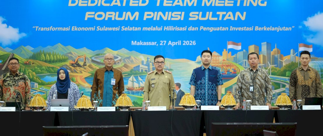 Dedicated Team Meeting  Forum Percepatan Investasi, Perdagangan, dan Pariwisata Sulawesi Selatan (Pinisi Sultan), yang dirangkaikan dengan pelaksanaan Kick-Off South Sulawesi Investment Challenge (SSIC) 2026, yang dilaksanakan Senin, 27 April 2026 lalu, di Kantor Gubernur Sulsel.