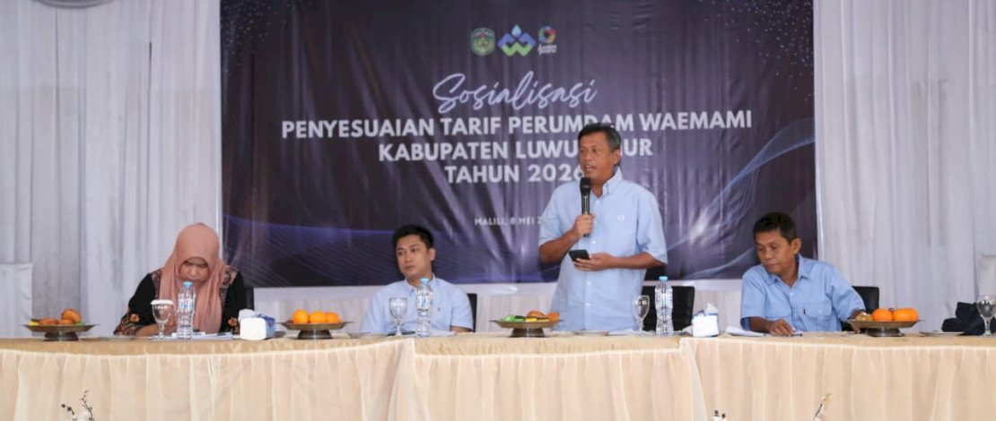 Sosialisasi penyesuaian tarif air Perumdam Waemami Luwu Timur, Jumat, 8 Mei 2026.