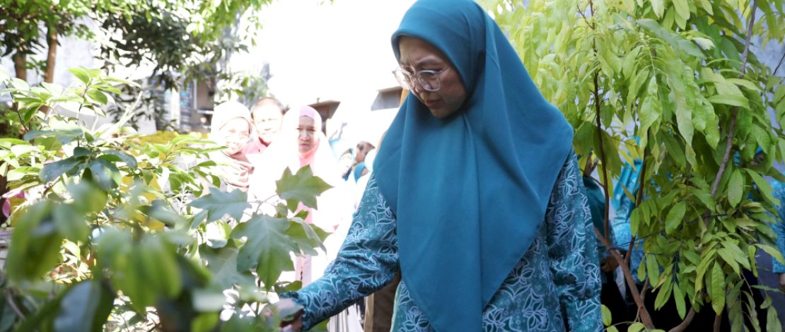 Ketua TP PKK Makassar Turun Langsung Tinjau Kebun Aku Hatinya PKK di Kecamatan Ujung Pandang