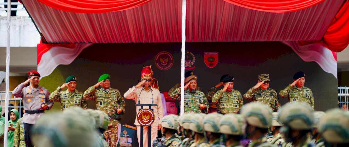 Penetapan dan Pengukuhan 500 Komcad ASN Pemprov Sulsel di Lapangan Karebosi Makassar, Rabu, 13 Mei 2026.