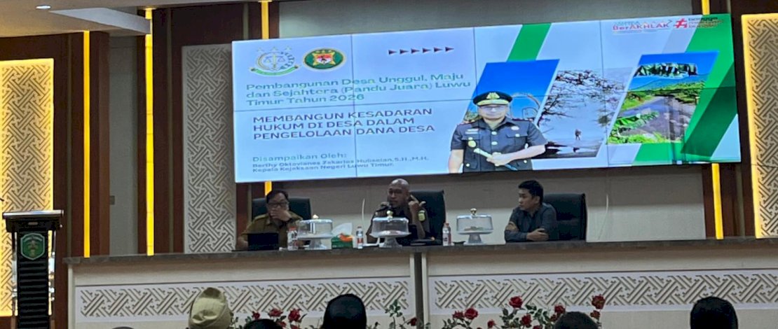 Rapat Koordinasi Pengarahan dan Pendampingan Hukum yang digelar di Aula Sasana Praja Kantor Bupati Luwu Timur, Selasa, 19 Mei 2026.