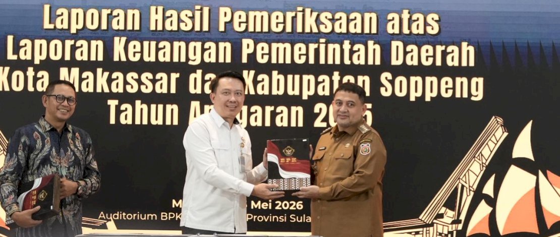 Wali Kota Makassar, Munafri Arifuddin, Pemkot Makassar berhasil meraih opini Wajar Tanpa Pengecualian (WTP) dari Badan Pemeriksa Keuangan Republik Indonesia Perwakilan Provinsi Sulawesi Selatan, atas Laporan Keuangan Pemerintah Daerah (LKPD) Tahun Anggaran 2025