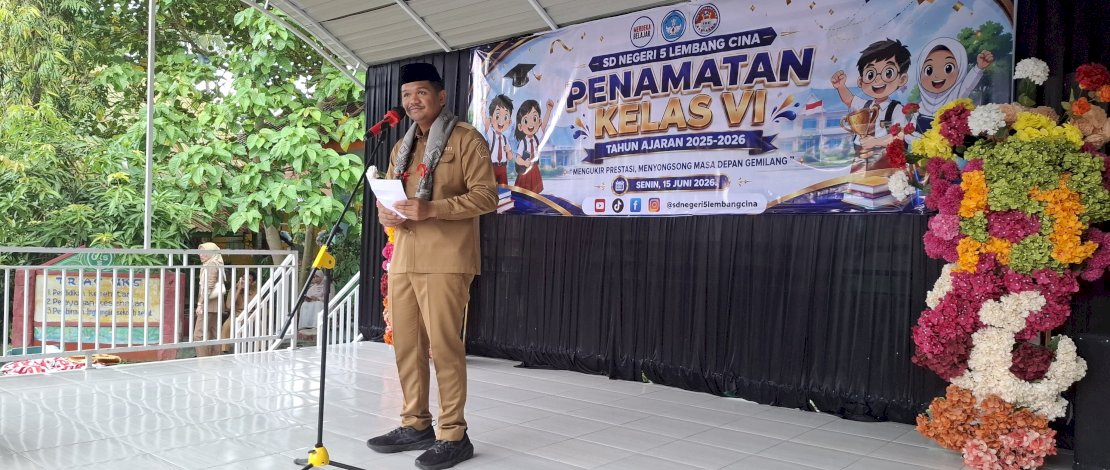 Bupati Bantaeng, Muh. Fathul Fauzy Nurdin, menghadiri penamatan siswa siswi Sekolah Dasar (SD) Negeri 5 Lembang Cina, Kelas VI Tahun Pelajaran 2025/2026.