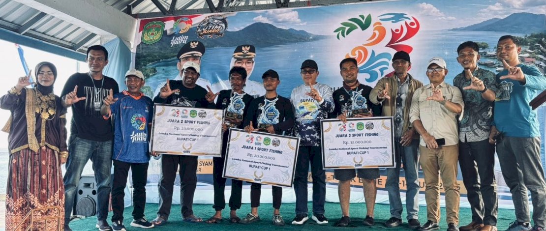 Sekretaris Daerah Luwu Timur, Dr. Ramadhan Pirade, secara resmi menutup rangkaian kegiatan National Sport Fishing Tournament Bupati Cup I yang digelar dalam rangka memeriahkan Hari Jadi ke-23 Kabupaten Luwu Timur.
