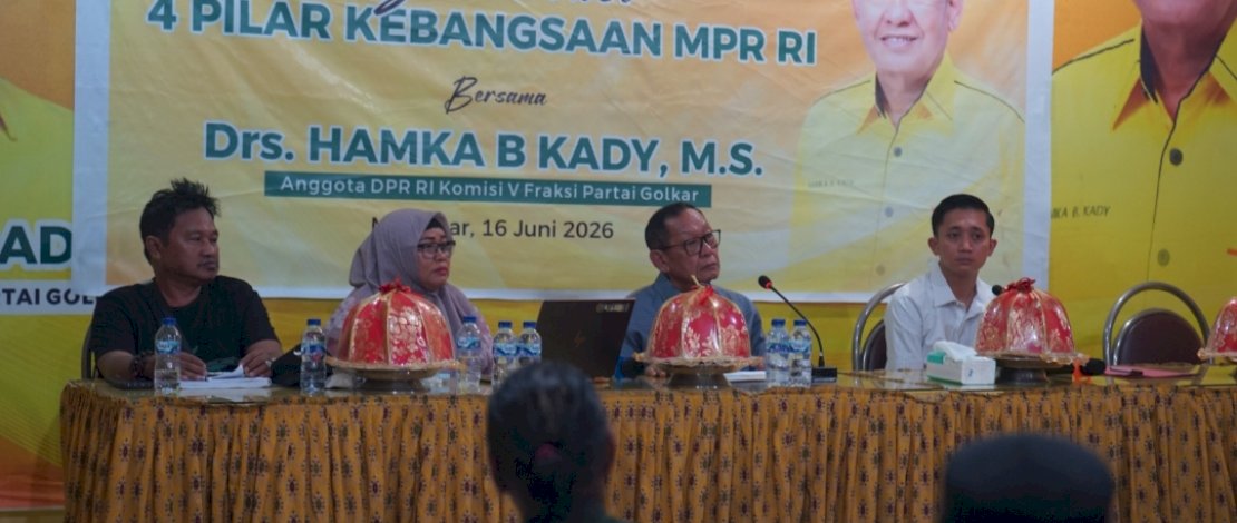 Anggota DPR RI, Hamka B. Kady, kembali menggelar kegiatan Sosialisasi 4 Pilar Kebangsaan, sebagai upaya memperkuat wawasan kebangsaan dan menanamkan nilai-nilai persatuan di tengah masyarakat yang majemuk.