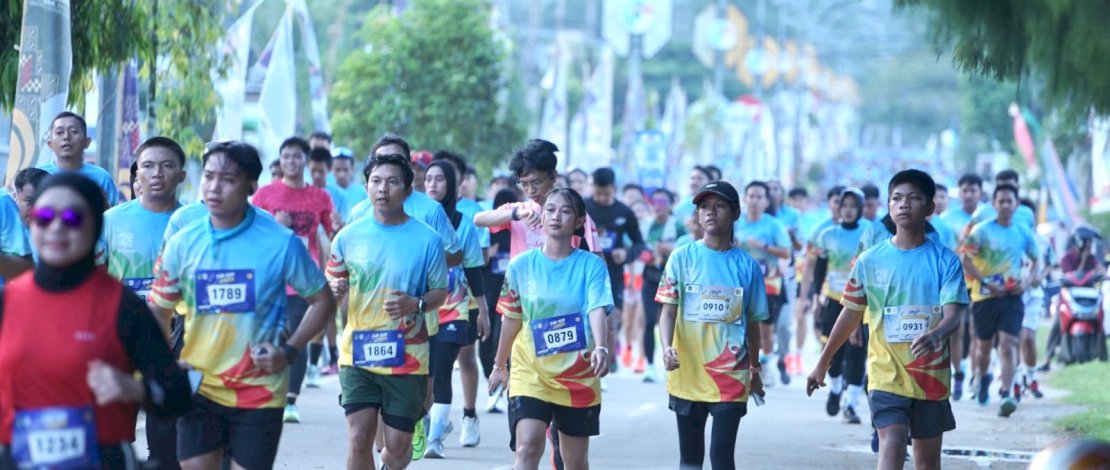 Kemeriahan dan semangat kebersamaan mewarnai kegiatan Fun Run Juara dalam rangka peringatan Hari Jadi ke-23 Kabupaten Luwu Timur, Minggu, 21 Juni 2026.