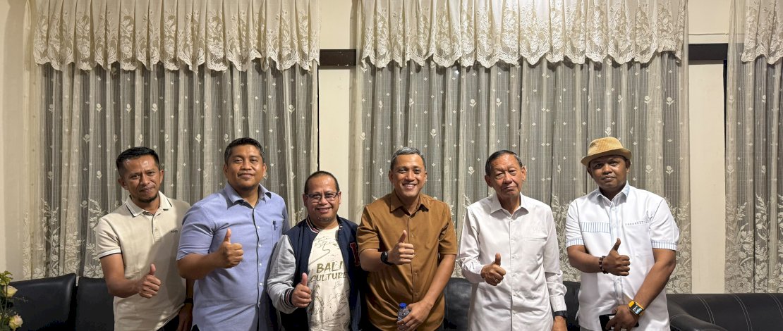 Bupati Jeneponto, Paris Yasir, menemui Anggota Komisi V DPR RI Fraksi Partai Golkar, Hamka B Kady, di Kota Makassar, Sulawesi Selatan, Sabtu, 27 Juni 2026, untuk membahas langkah-langkah percepatan pembangunan di Kabupaten Jeneponto.