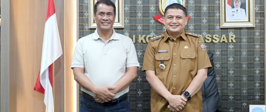 Wali Kota Makassar, Munafri ArIfuddin menerima kunjungan kehormatan Menteri Pertanian RI, Andi Amran Sulaiman, di Balai Kota Makassar, Senin (6/7/2026).