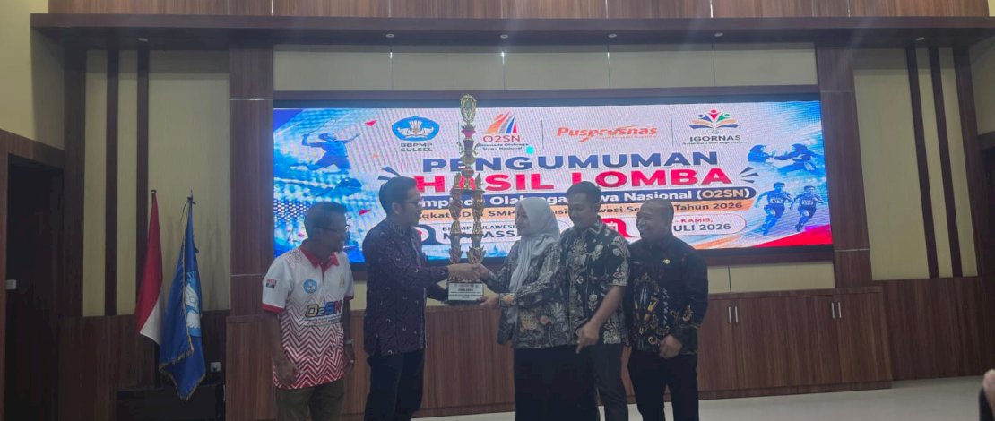 Kota Makassar Juara Umum O2SN Tingkat Provinsi Sulsel 2026, Borong 11 Medali Emas