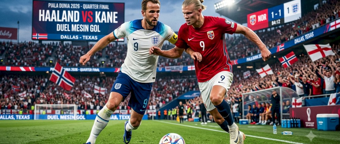 Haaland vs Kane, Duel Mesin Gol Penentu Tiket Semifinal Piala Dunia 2026