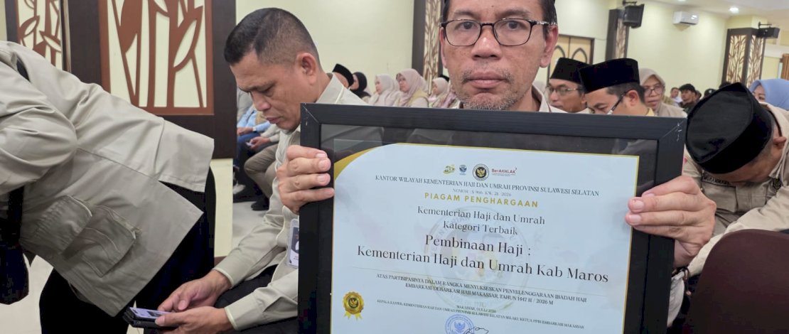 Maros Kembali Jadi Terbaik di Sulsel, Sabet Penghargaan Pembinaan Haji Empat Kali Berturut-turut