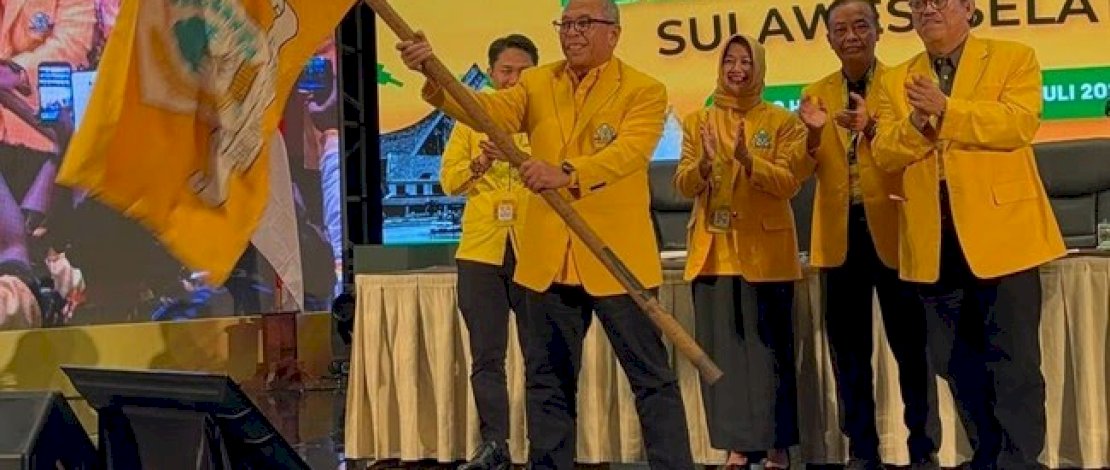 Ilham Arief Sirajuddin terpilih secara aklamasi sebagai Ketua Golkar Sulsel, pada Musda yang digelar Sabtu malam, 18 Juli 2026.
