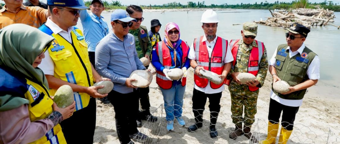 Ground Breaking Pembangunan Tanggul 200 Meter di Sungai Rongkong, Gubernur Sulsel Perkuat Penanganan Banjir di Luwu Utara