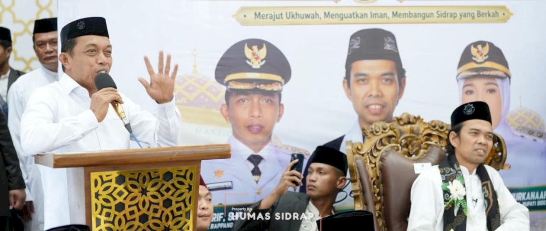 Syaharuddin Alrif dan Ustaz Abdul Somad Ajak Masyarakat Sidrap Perkuat Iman dan Ikhtiar Hadapi Kemarau
