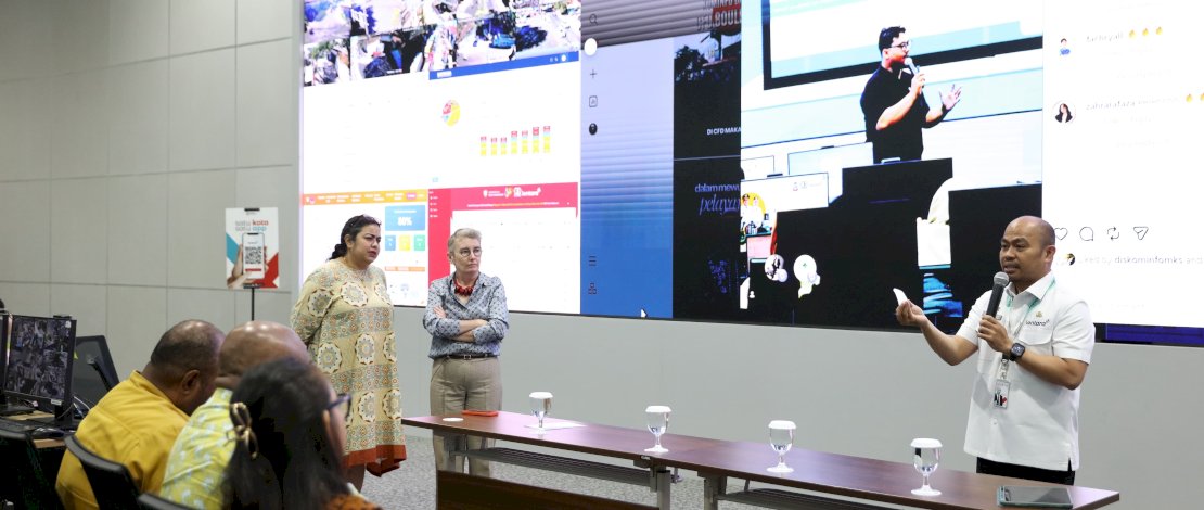 Kominfo Makassar Perkenalkan Lontara+ kepada Peserta Australia Awards sebagai Praktik Baik Transformasi Digital