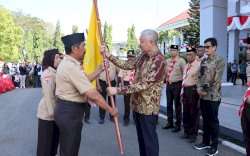 Bupati Pinrang Lepas Kontingen Pramuka Menuju Jambore Nasional XII