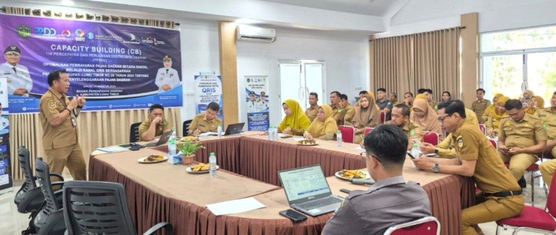 Badan Pendapatan Daerah Kabupaten Luwu Timur menggelar capacity building bagi seluruh aparat dan petugas pengelola pajak daerah, Selasa, 11 Agustus 2026.