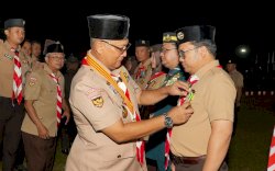 Komitmen Majukan Pendidikan dan Pengembangan Pramuka, Wabup Gowa dan Ketua TP PKK Terima Lencana di Jambore Nasional