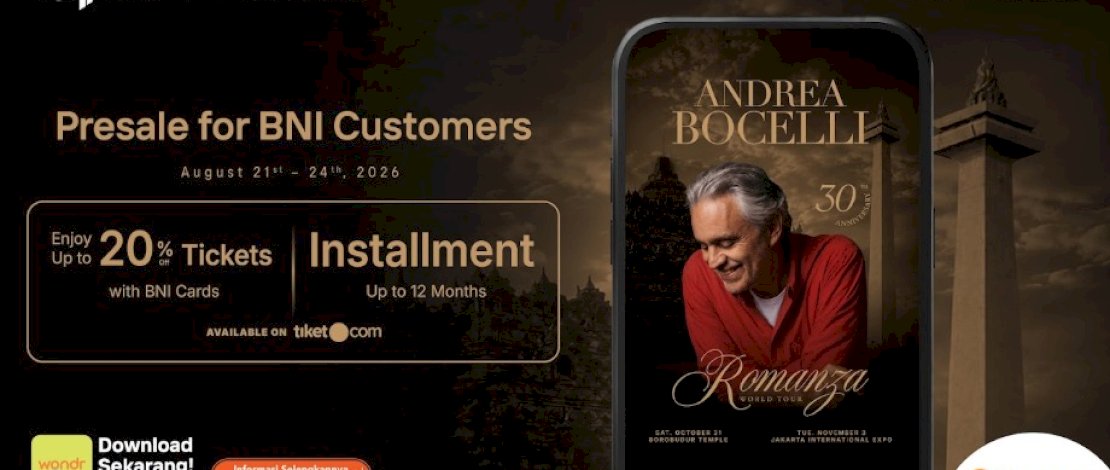 BNI Hadirkan Akses Eksklusif Menikmati Andrea Bocelli "Romanza" di Indonesia