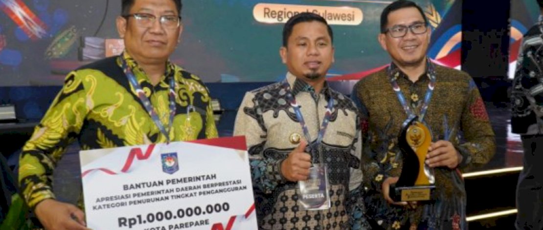 Parepare Raih Penghargaan Nasional Penurunan Pengangguran, Diganjar Bantuan Rp1 Miliar