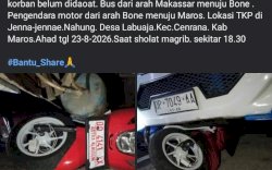 Tragis! Bus Tabrak Motor di Cenrana Maros, Dua Remaja Putri Tewas