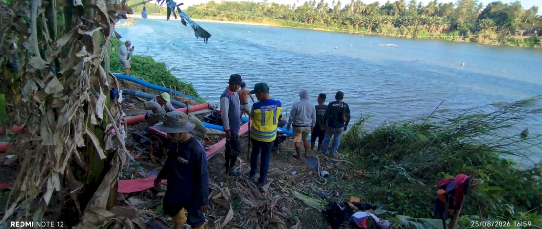 Hadapi Kemarau, Pemkab Pinrang Lakukan Pompanisasi Sungai Saddang