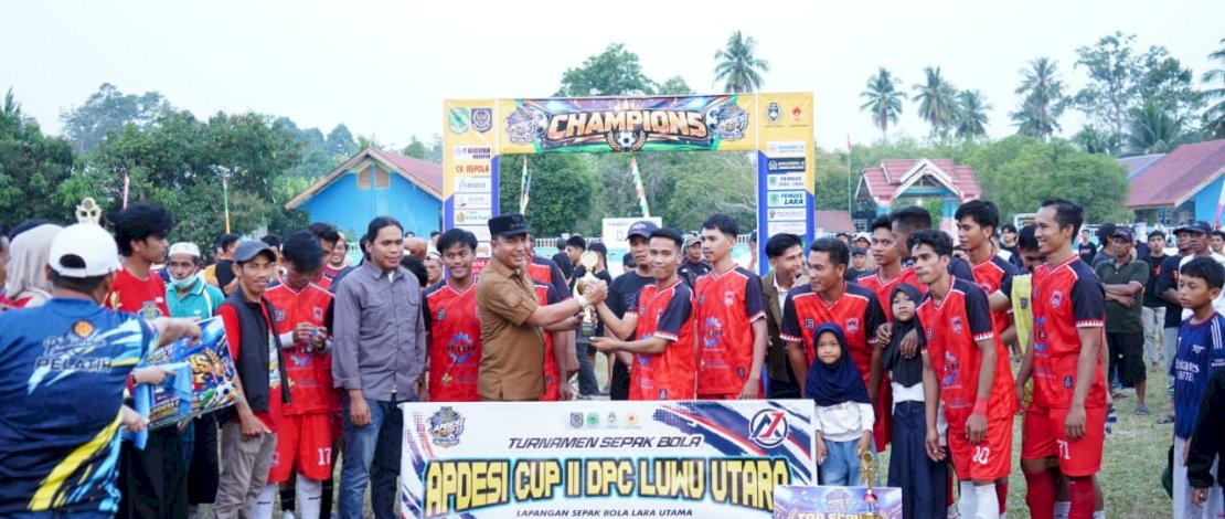 Lara Putra FC Juara APDESI CUP II Luwu Utara, Bupati Dorong Turnamen Jadi Ajang Cari Talenta Muda