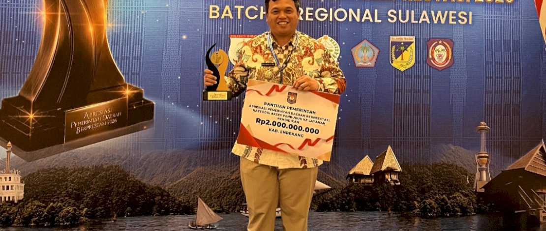Kabupaten Enrekang berhasil meraih prestasi membanggakan di ajang Apresiasi Pemerintah Daerah Berprestasi 2026 Batch II Regional Sulawesi, yang digelar Kementrian Dalam Negeri (Kemendagri) di Makassar, Jumat, 18 September 2026.