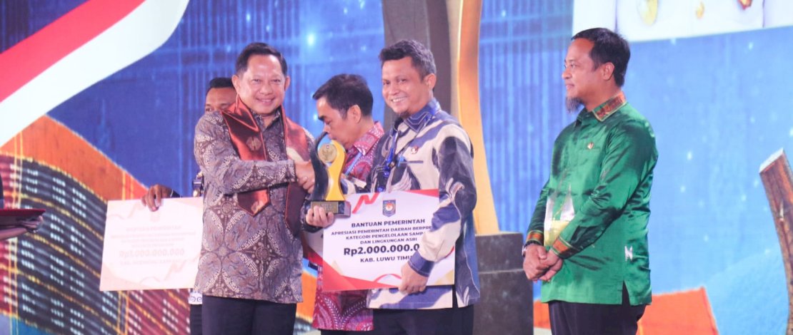Pemerintah Kabupaten (Pemkab) Luwu Timur menorehkan prestasi gemilang dengan meraih penghargaan Terbaik Satu dalam kategori Pengelolaan Sampah dan Lingkungan Asri Tingkat Kabupaten. 