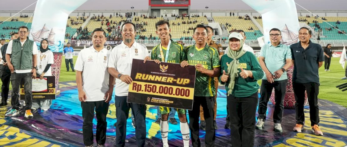 Piala Gubernur Sulsel 2026: Bone Juara, Sidrap Runner-up, Luwu dan Jeneponto Peringkat Ketiga