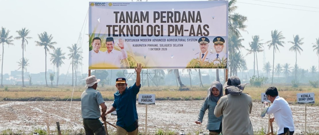 Pinrang Mulai Terapkan Teknologi Pertanian Modern di 7.900 Hektare, Sudirman Bungi Tekankan Pendampingan Petani