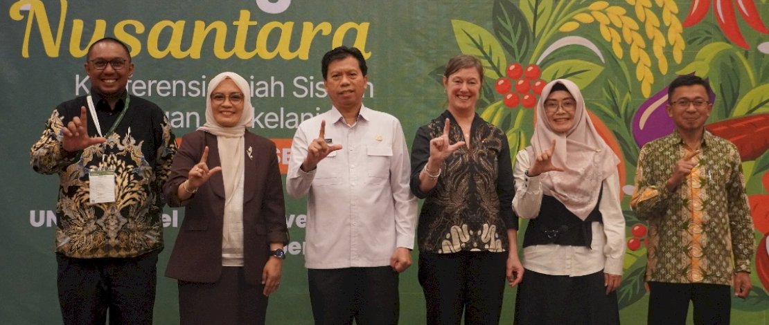 Konferensi ilmiah sistem pangan berkelanjutan Simpul Pangan Nusantara, di UNHAS Hotel and Convention, Rabu, 7 Oktober 2026.