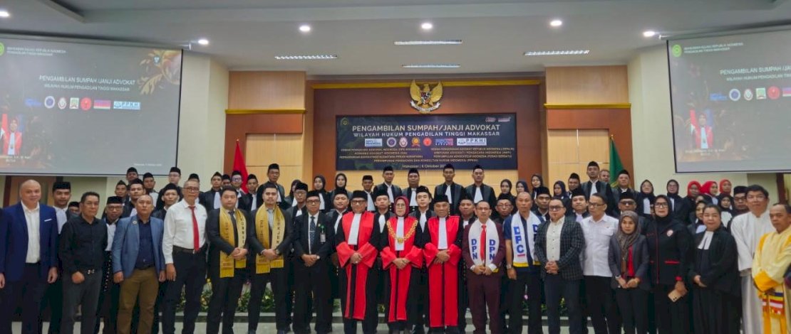 Sumpah Advokat di Pengadilan Tinggi Makassar, PERADI Bersatu Dorong Integritas Digital