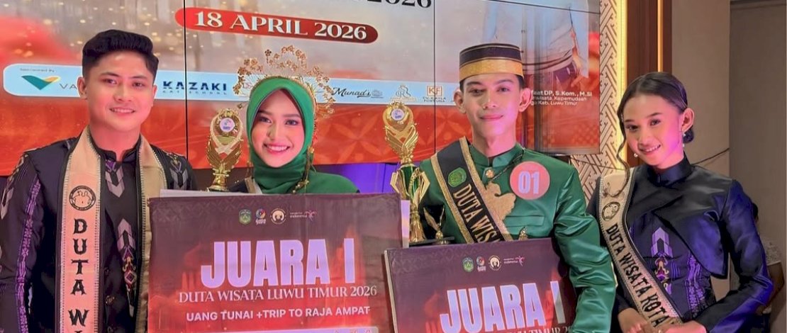 Muh Rizaldi As Sahid dan Nurul Qhisti Arifuddin Terpilih Jadi Duta Wisata Luwu Timur 2026.